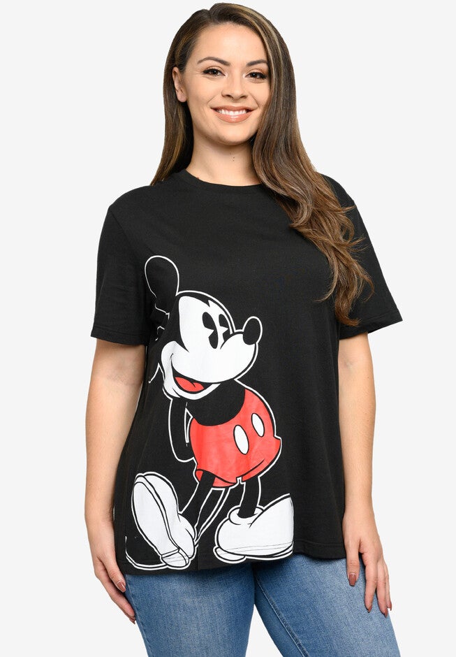 Disney Mickey Mouse T-Shirt Short Sleeve Side Leaning Black, , alternate image number 2