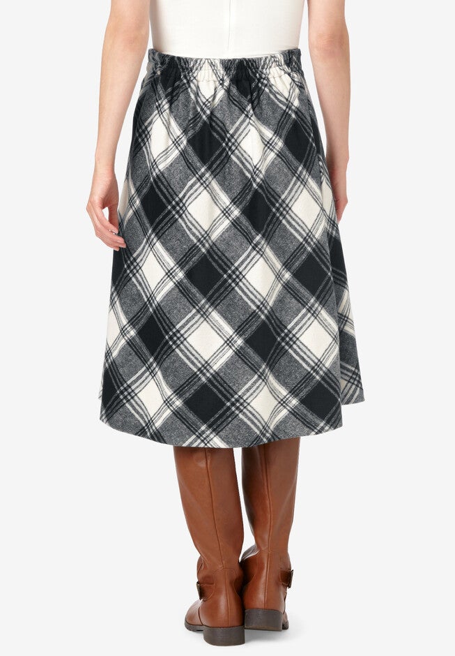 Back-Elastic Plaid Skirt, , on-hover image number null