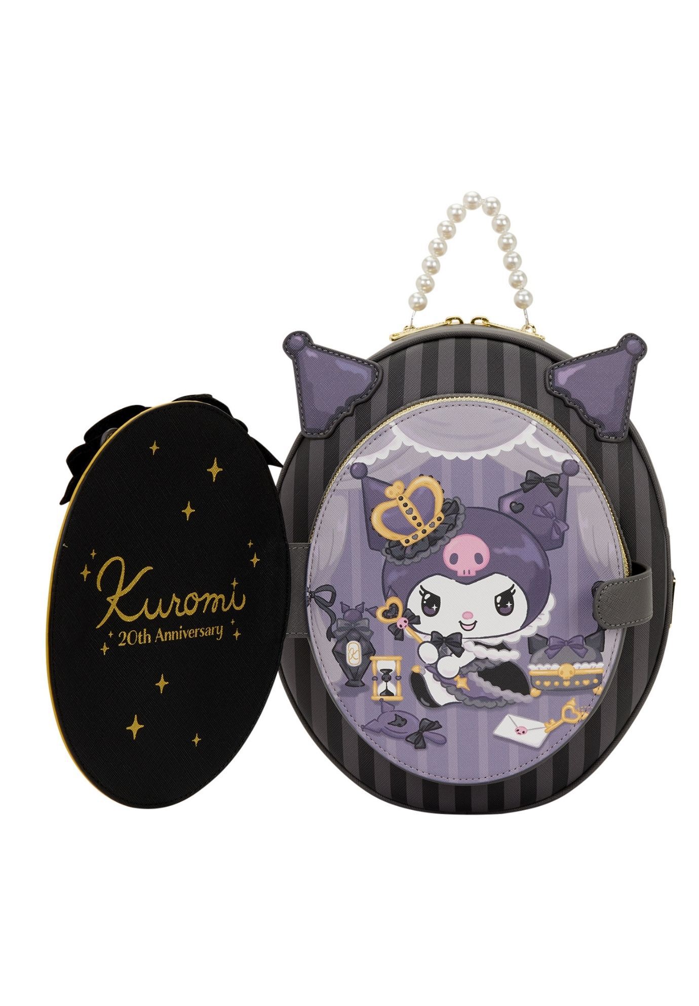 Loungefly x Sanrio Kuromi 20th Anniversary Cameo Mini Backpack, BLACK, alternate image number 2