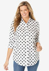 Perfect Long Sleeve Shirt, WHITE BLACK DOT, hi-res image number null