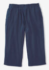 Elastic-Waist Knit Capri Pant, , alternate image number null