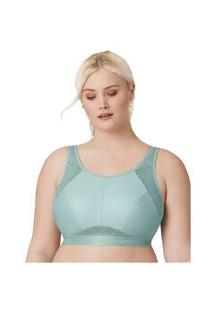 Full Figure Plus Size No-Sweat Mesh Sports Bra Wirefree 1068