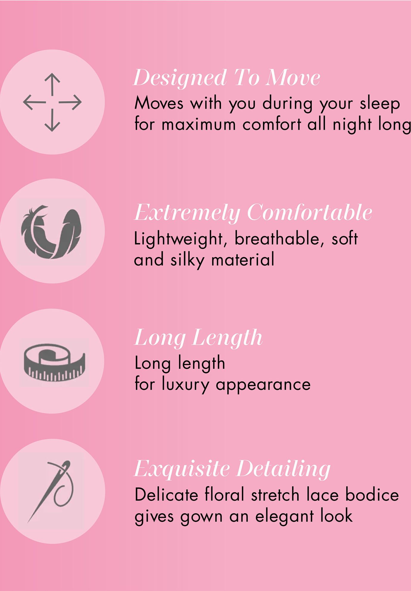 Women&#39;S Classy Nylon Tricot Sleeveless Long With Stretchy Lace Night Gown, , alternate image number 2