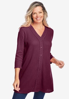 Thermal Button-Front Tunic
