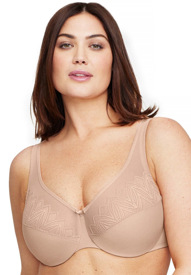 Full Figure Plus Size Wonderwire Minimizer Underwire 9003 Bra, CAFE, hi-res image number 0