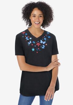 Cuffed Americana Print Tee