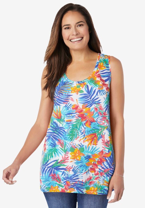 High-Low Tank, WHITE MULTI TROPICANA, hi-res image number null