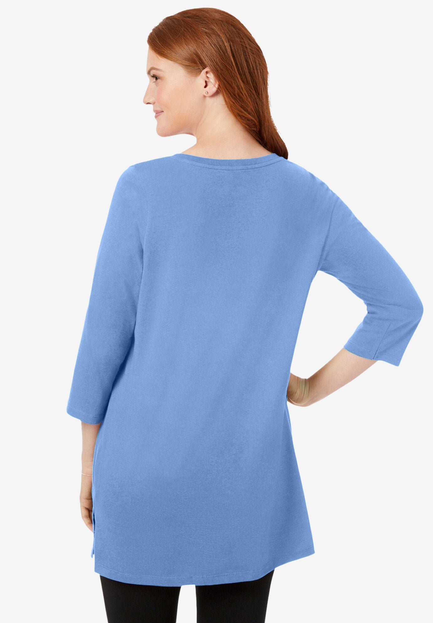 Perfect ThreeQuarterSleeve Scoopneck Tunic Woman Within