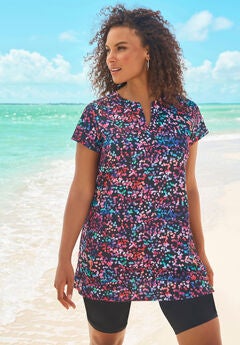 Longer Length Short-Sleeve Swim Tunic