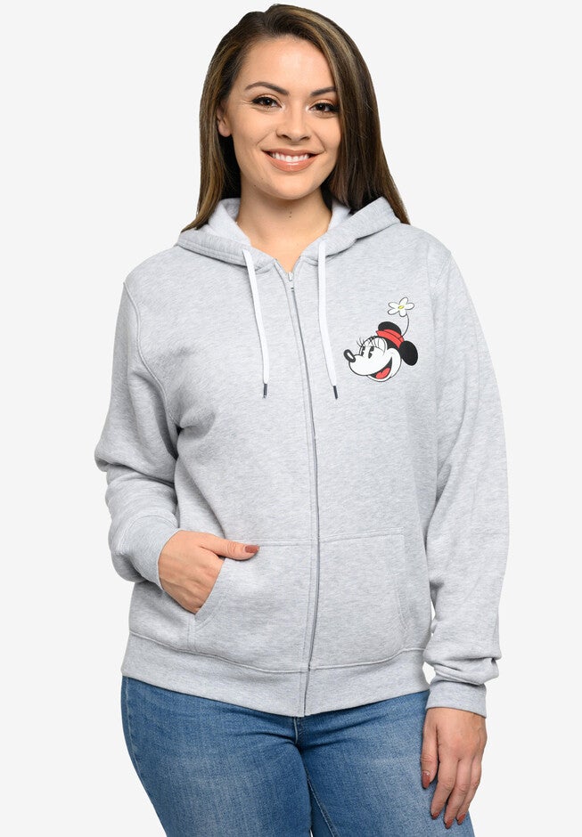 Disney Mickey Minnie Mouse Stroll Zip Hoodie Sweatshirt Gray, , alternate image number 2