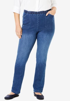 Fineline Stretch Denim Pull-On Bootcut Jeans
