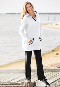 Stretch Cotton Side-Stripe Bootcut Legging