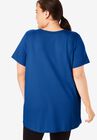 Perfect Short-Sleeve Shirred V-Neck Tunic, , on-hover image number null