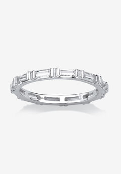 Sterling Silver Simulated Birthstone Eternity Ring
