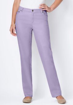 Stretch Denim 5-Pocket Straight-Leg Jeans