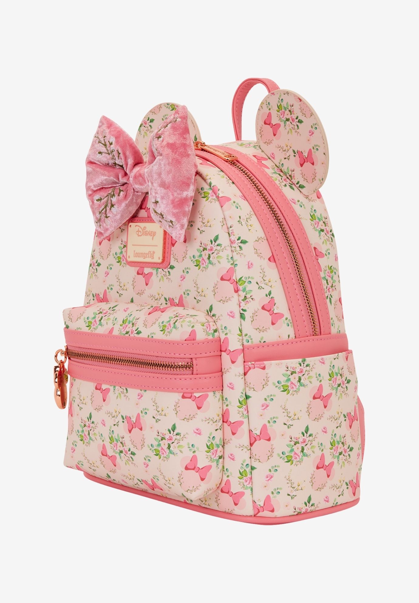 Loungefly x Disney Minnie Mouse Floral Mini Backpack, WHITE, alternate image number 3