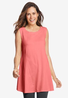 Sleeveless Fit-And-Flare Tunic Top