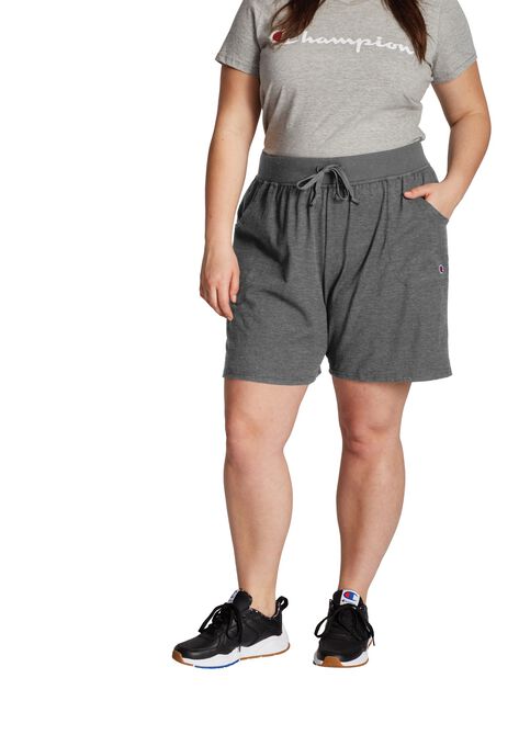 Women's Plus Jersey Shorts , GRANITE HEATHER, hi-res image number null