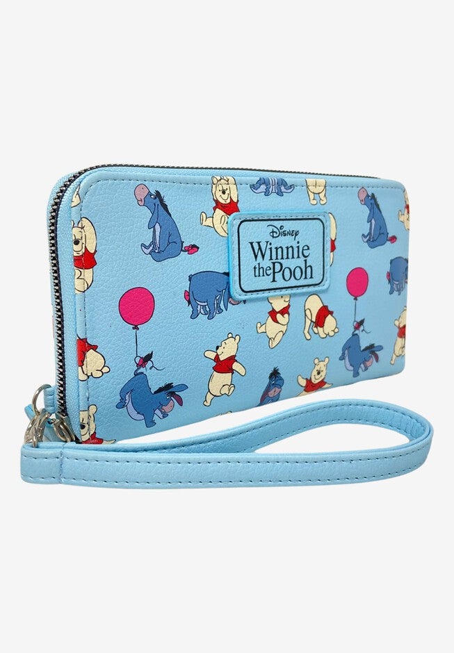 Disney Winnie The Pooh & Eeyore Wallet All-Over Print Zip Around Wristlet Strap, , on-hover image number null
