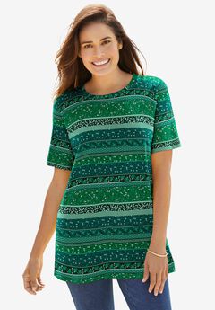 Perfect Printed Short-Sleeve Crewneck Tee