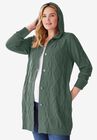 Hooded Cable Cardigan, , alternate image number null