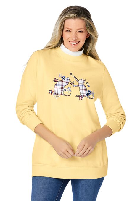 Layered-Look Sweatshirt, , alternate image number null