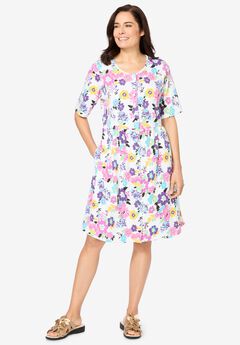 Button-Front Short Essential Dress