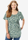Perfect Printed Short-Sleeve Scoopneck Tee, , alternate image number null
