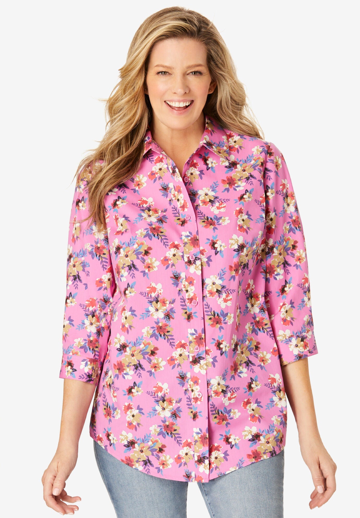 Perfect Three Quarter Sleeve Shirt Woman Within