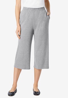 Plus Size Wide Leg Grey Pants