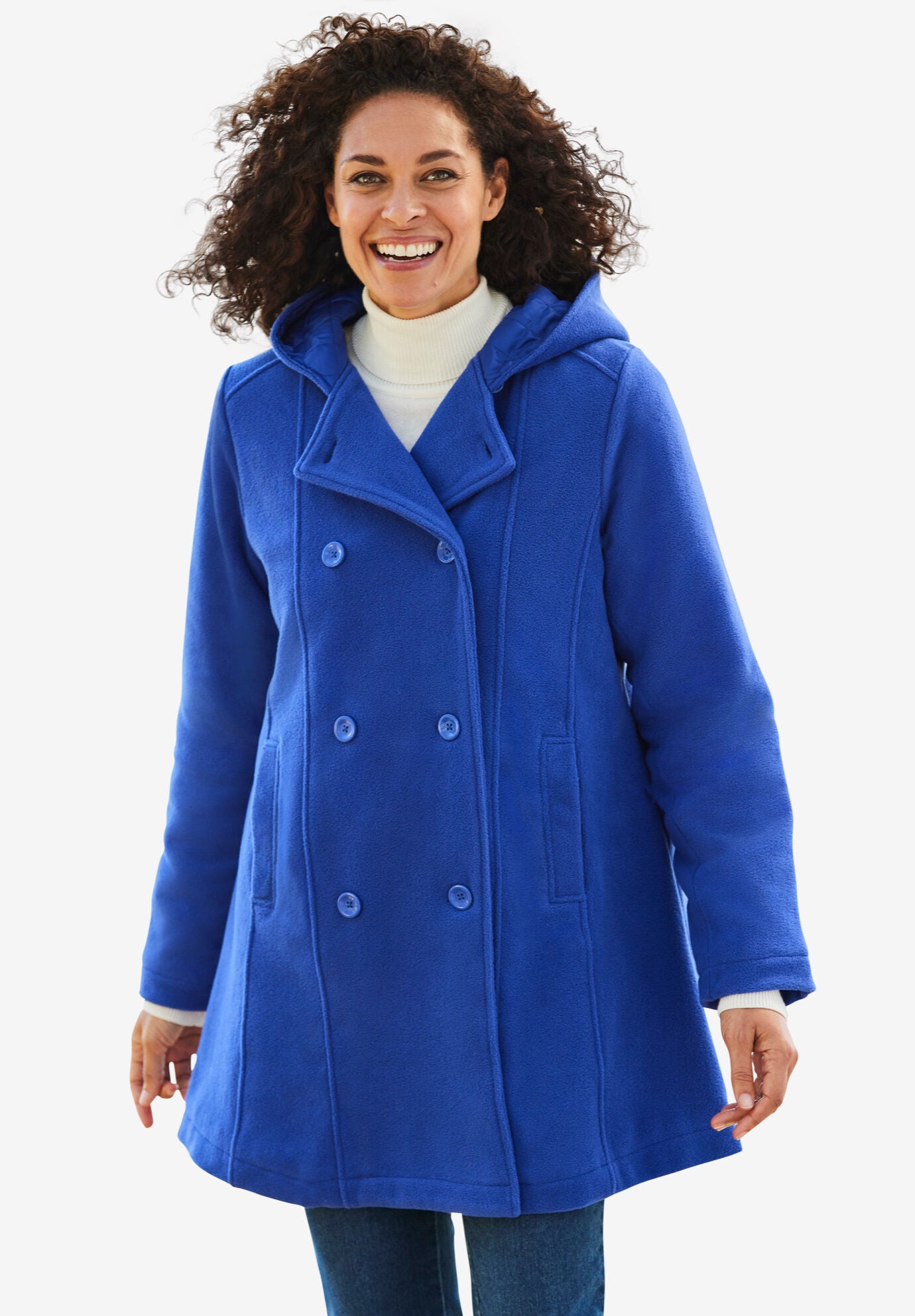 Double breasted hooded peacoat Clearance