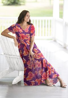 Short-Sleeve Crinkle Dress