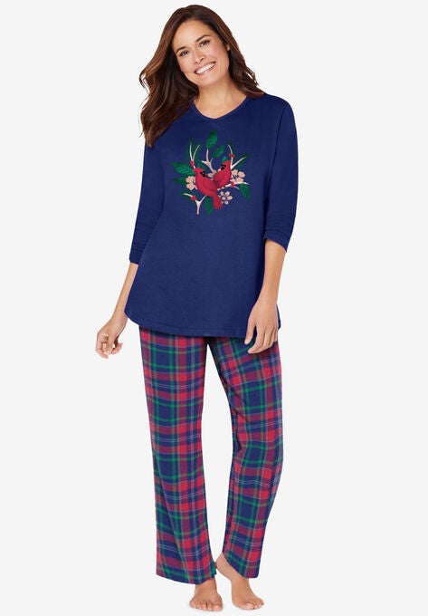 Cozy Pajama Set , EVENING BLUE PLAID, hi-res image number null