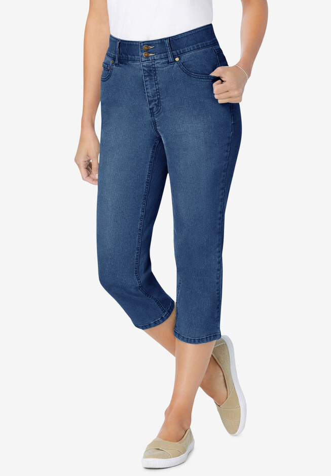 Secret Solutions™ Tummy Smoothing Capri Jean | Woman Within