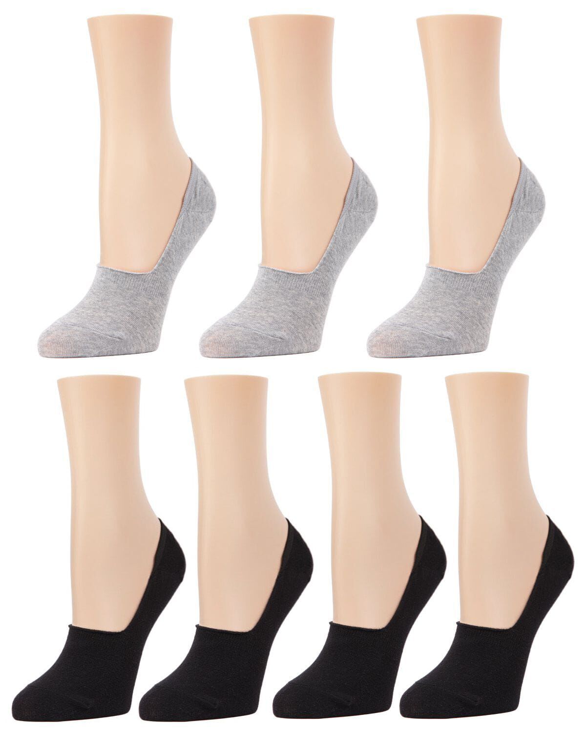 High-Cut Cotton Blend Sneaker Liner 7 Pack, BLACK GRAY, alternate image number 1