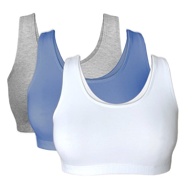 Bestform Tank Style Sports Bra 3-Pack - 5009012PP, WHITE BLUE GREY, hi-res image number 0