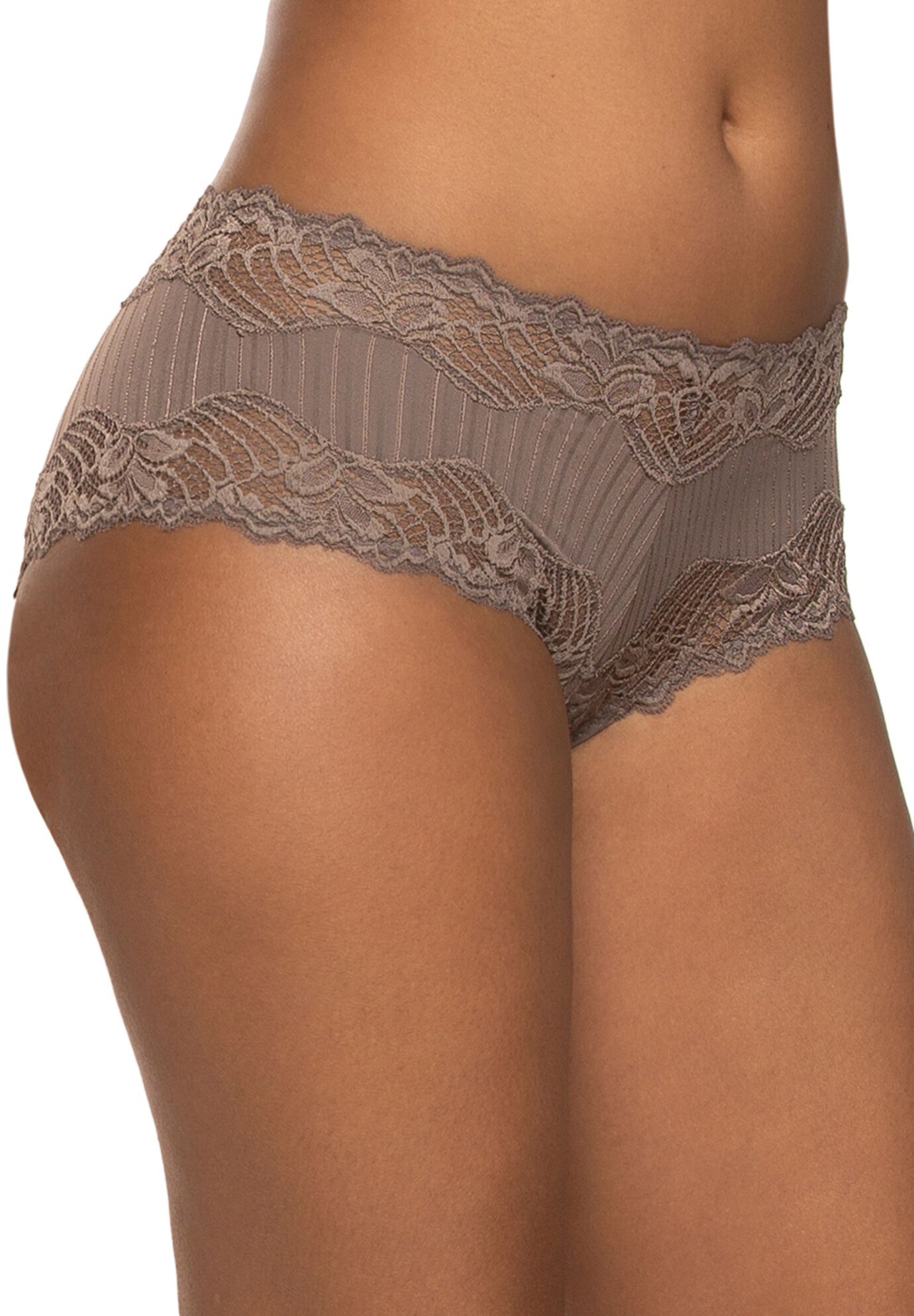 Stripe Delight Hipster Panty, MINK, hi-res image number 0