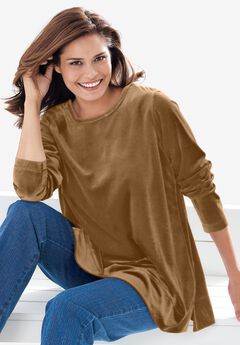 Plush Velour Tunic Sweatshirt