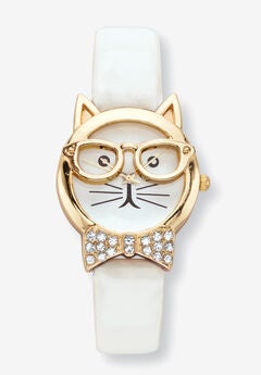 Cat Watch Round Crystal