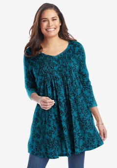 V-Neck Pintucked Tunic