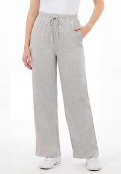 Drawstring-Waist Wide-Leg Fleece Sweatpant