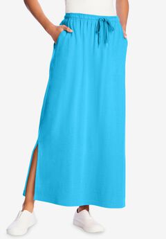 Sport Knit Side-Slit Skirt