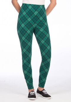 Stretch-Cotton Knit Pull-On Printed Leggings