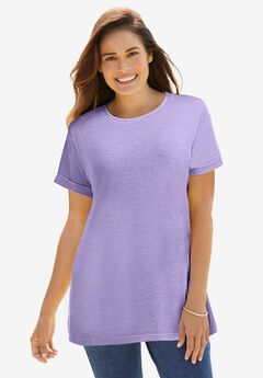 Marled Cuffed-Sleeve Tee