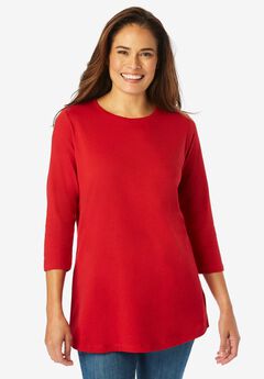 Perfect Three-Quarter Sleeve Crewneck Tee