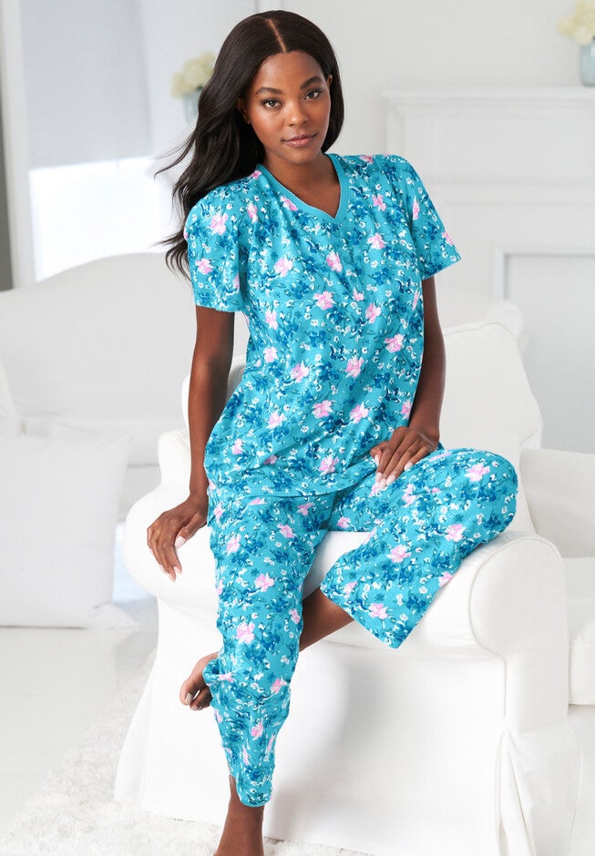 Floral Henley PJ Set, , alternate image number null