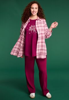 Two-Piece Flannel Shirt and Tee