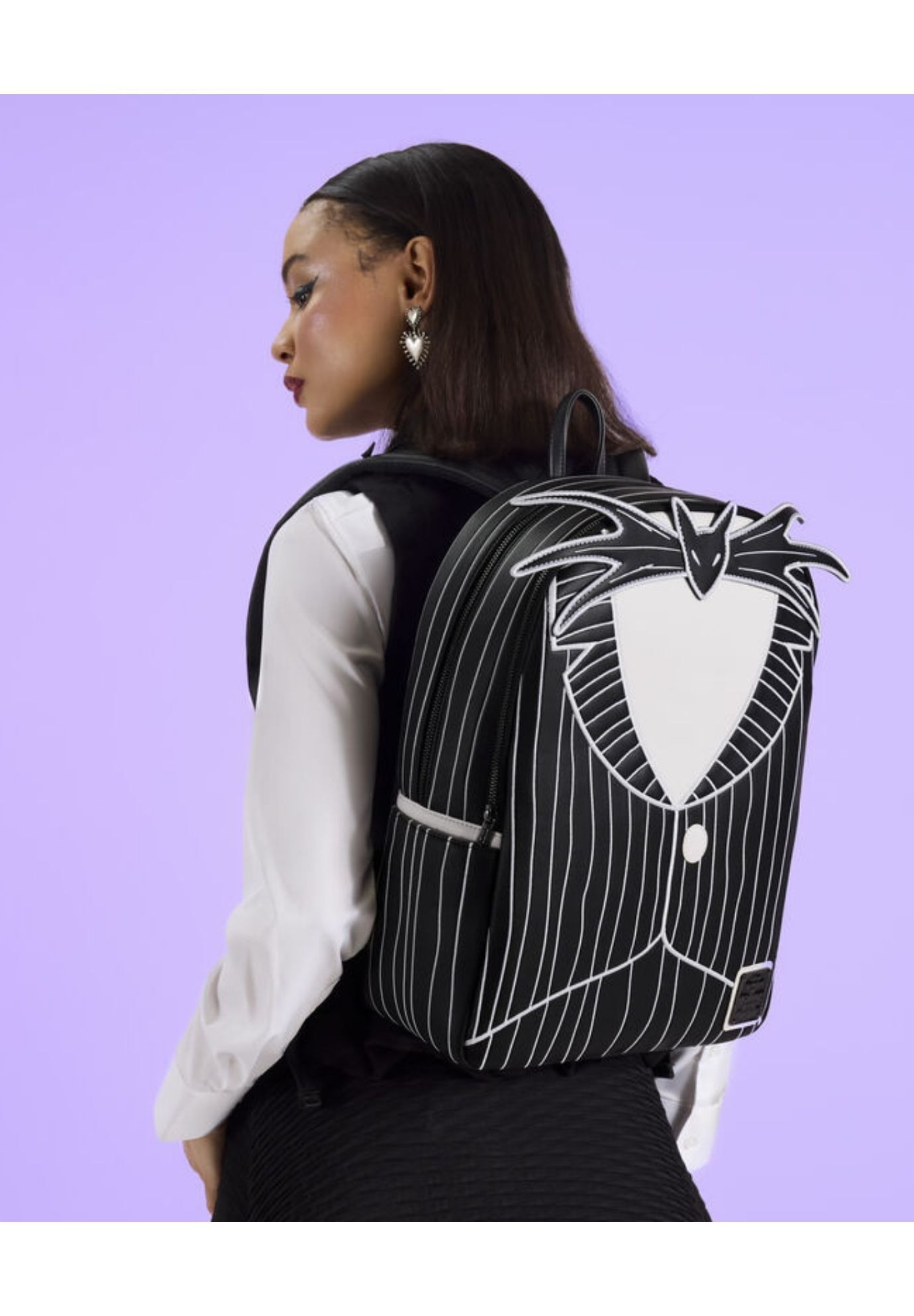 Loungefly x The Nightmare Before Christmas Jack Skellington Full-Size Backpack Glow, BLACK, alternate image number 4