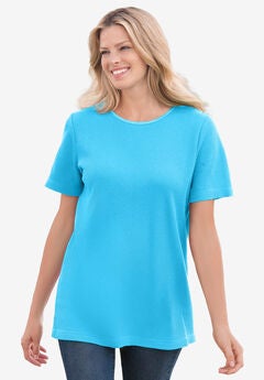 Waffle Thermal Satin Trim Tee