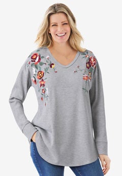 Washed Thermal V-Neck Tee